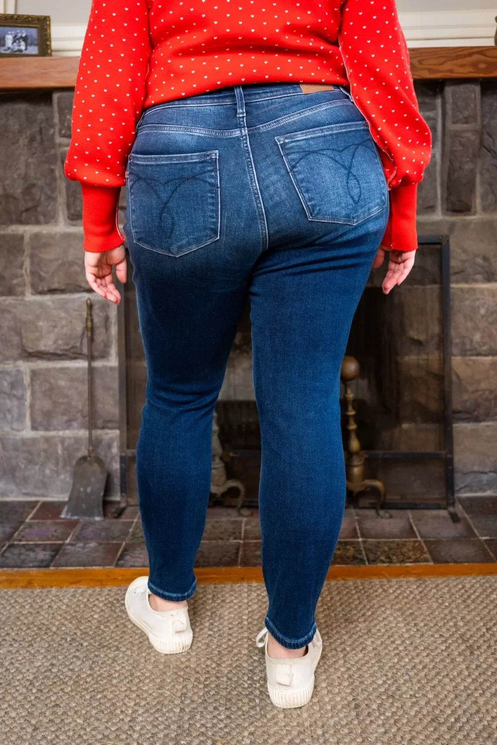 Full Size Washed Thermal Skinny Jeans Plus Size