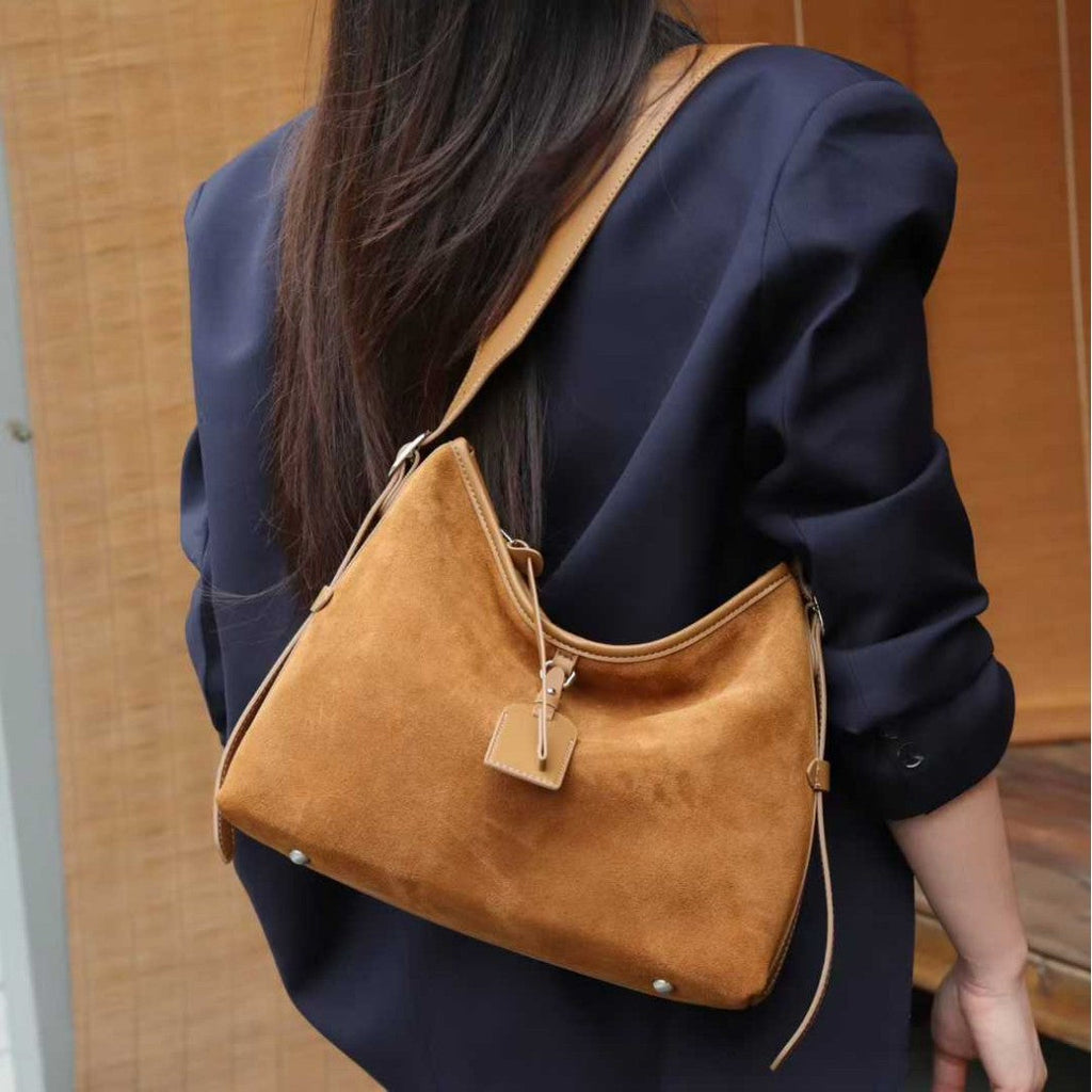 Genuine Leather Shoulder Bag - Large Capacity Handbag for Women