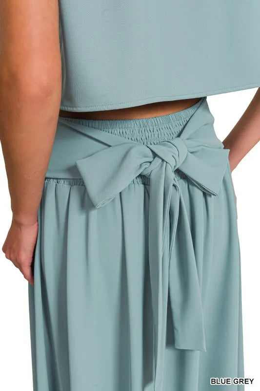 Heavy Woven Span Crop Tee & Skirt Set