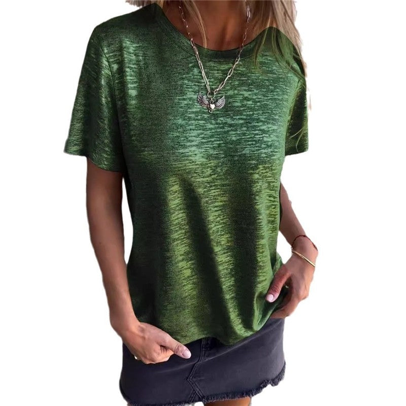 Relaxed Fit Short Sleeve Tee with Crew Neck