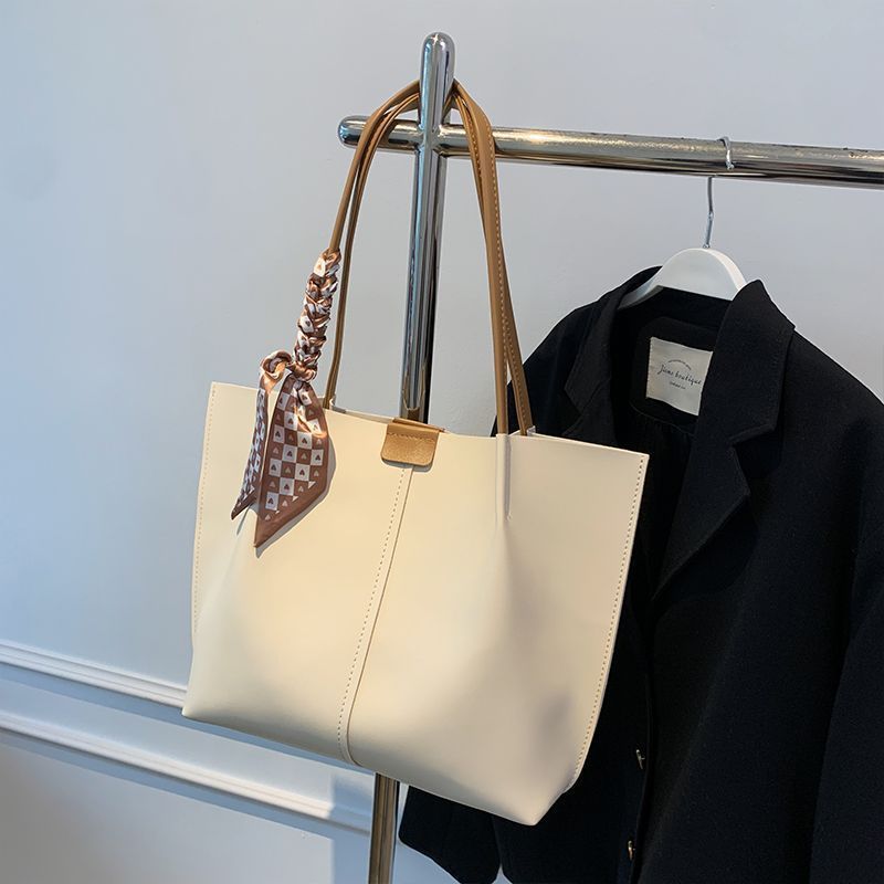 Women's Spacious Spring Shoulder Bag Set - PU Leather Handbag with Scarf