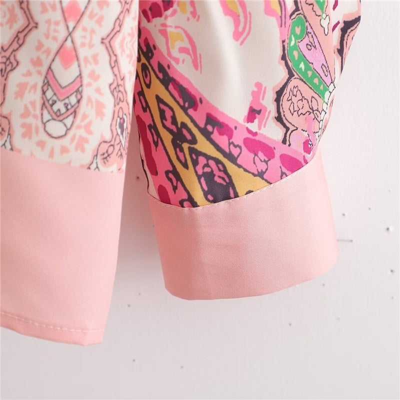 Stylish Oversized Shirt with Printed Collar