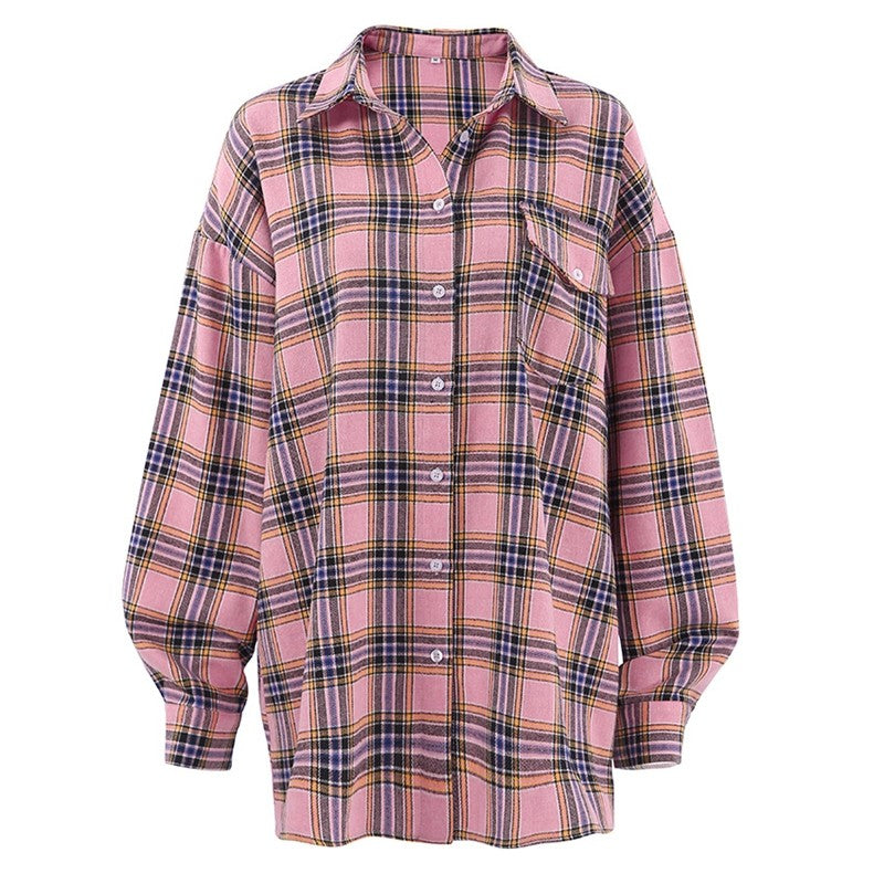 Loose-Fit Plaid Shirt in Classic Style