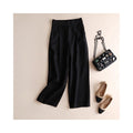 High-Waisted Linen Blend Wide Leg Crop Trousers