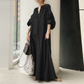Casual Oversized Linen Dress in Solid Color
