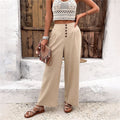 Wide-Leg Solid Color Casual Pants for Comfortable and Relaxed Look