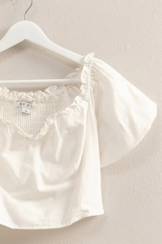 Puff Sleeve Sweetheart Neck Top