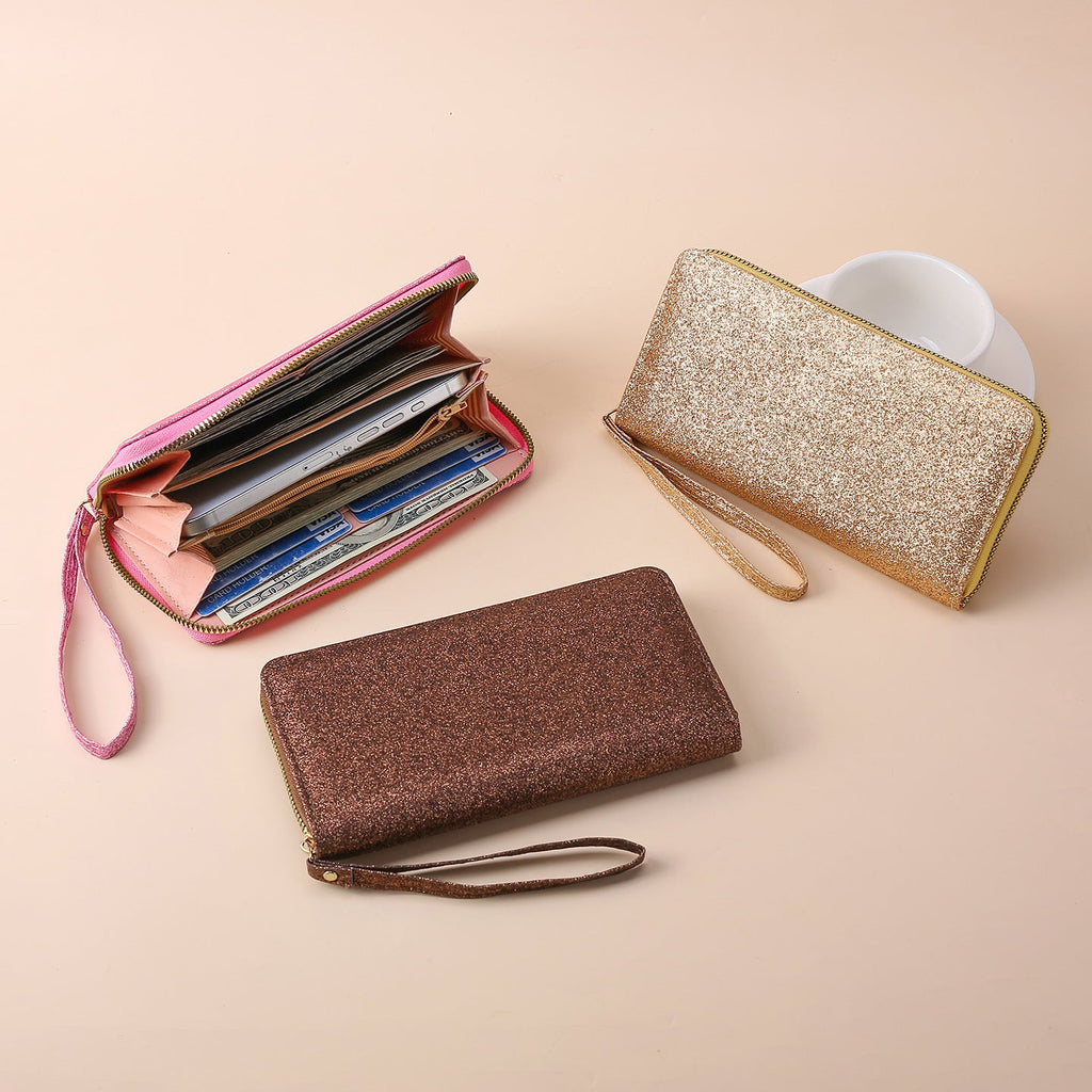 Women's Sequin Clutch Bag – PU Leather Evening Purse with Chain Strap