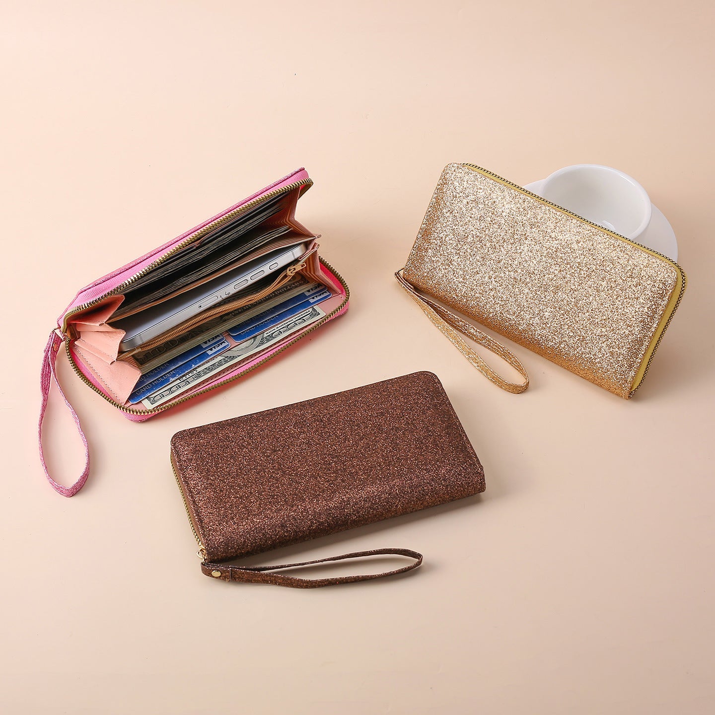 Women's Sequin Clutch Bag – PU Leather Evening Purse with Chain Strap