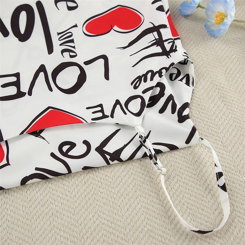 Floral Print Three-Piece Sleepwear Set with Camisole and Shorts