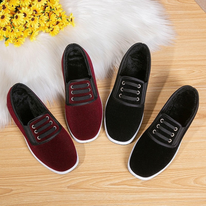 Men's High-Top Wool-Lined Canvas Shoes - Thickened Insole Winter Sneakers