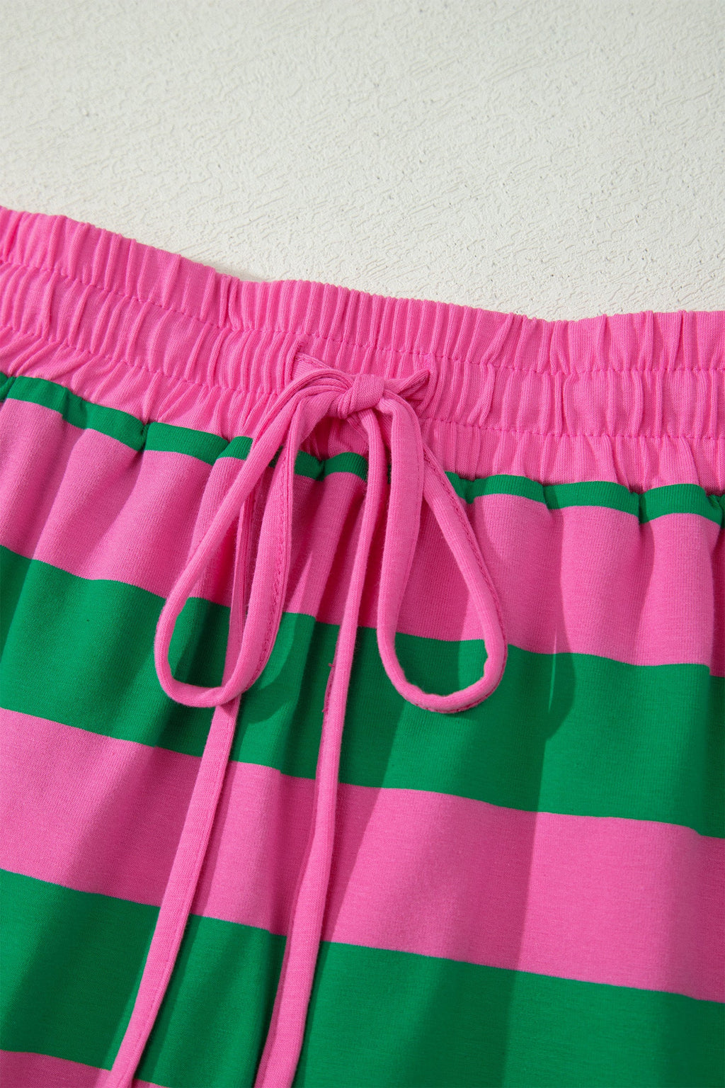 Rose Stripe Dolman Tee Drawstring Skort Athletic 2pcs Set