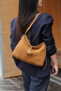 Genuine Leather Shoulder Bag - Large Capacity Handbag for Women