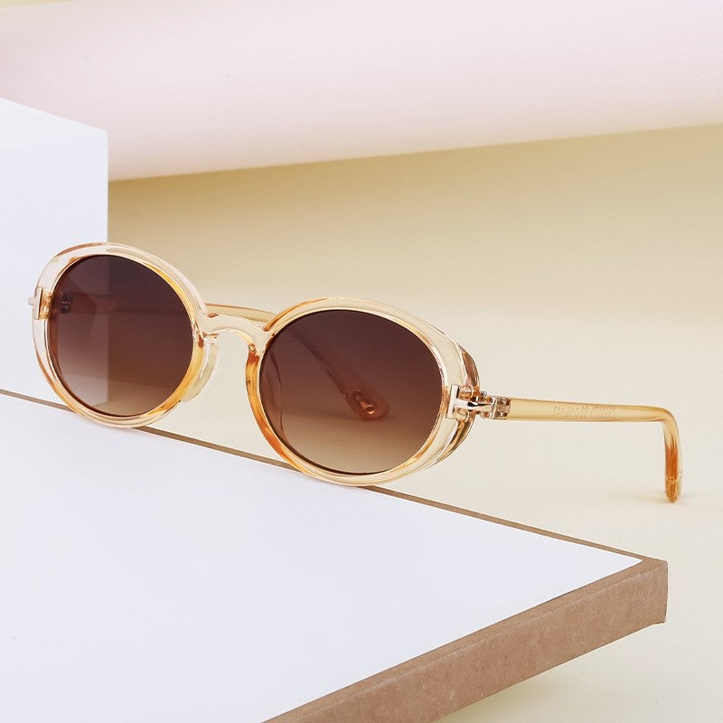 Oval Frame T-Shaped Sunglasses For Women's Fashion