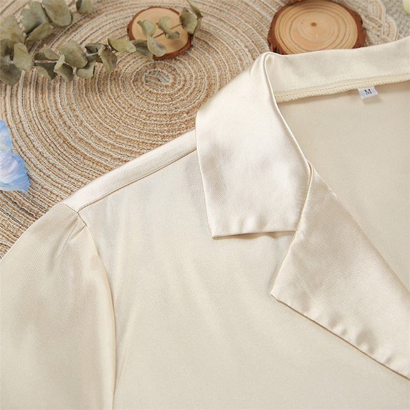 Lotus Trim Short Sleeve Pajama Set