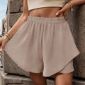 Stylish High-Waisted Layered Solid Color Shorts