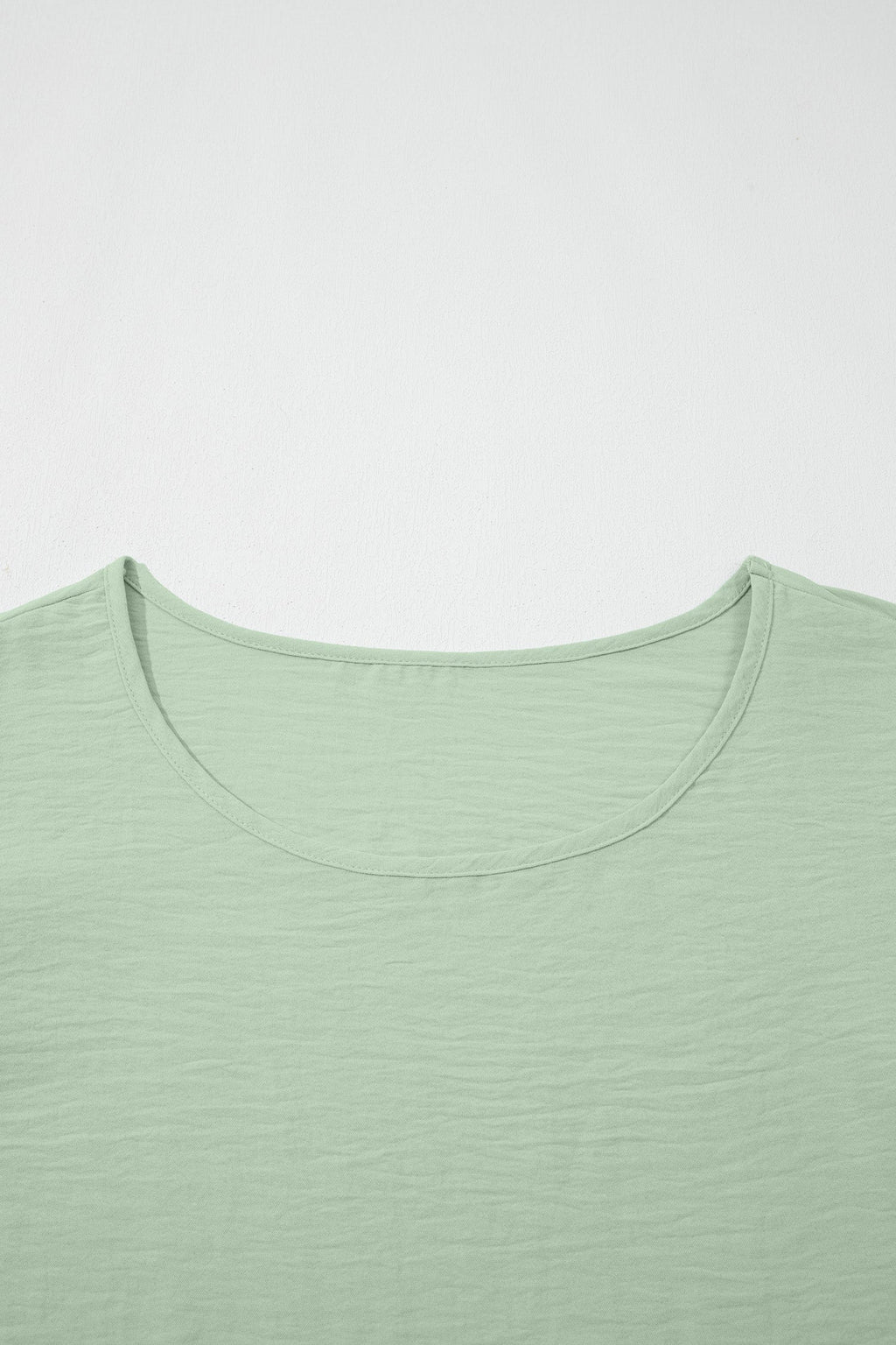 Clearly Aqua Plus Size Crew Neck Ruffle Sleeve Top