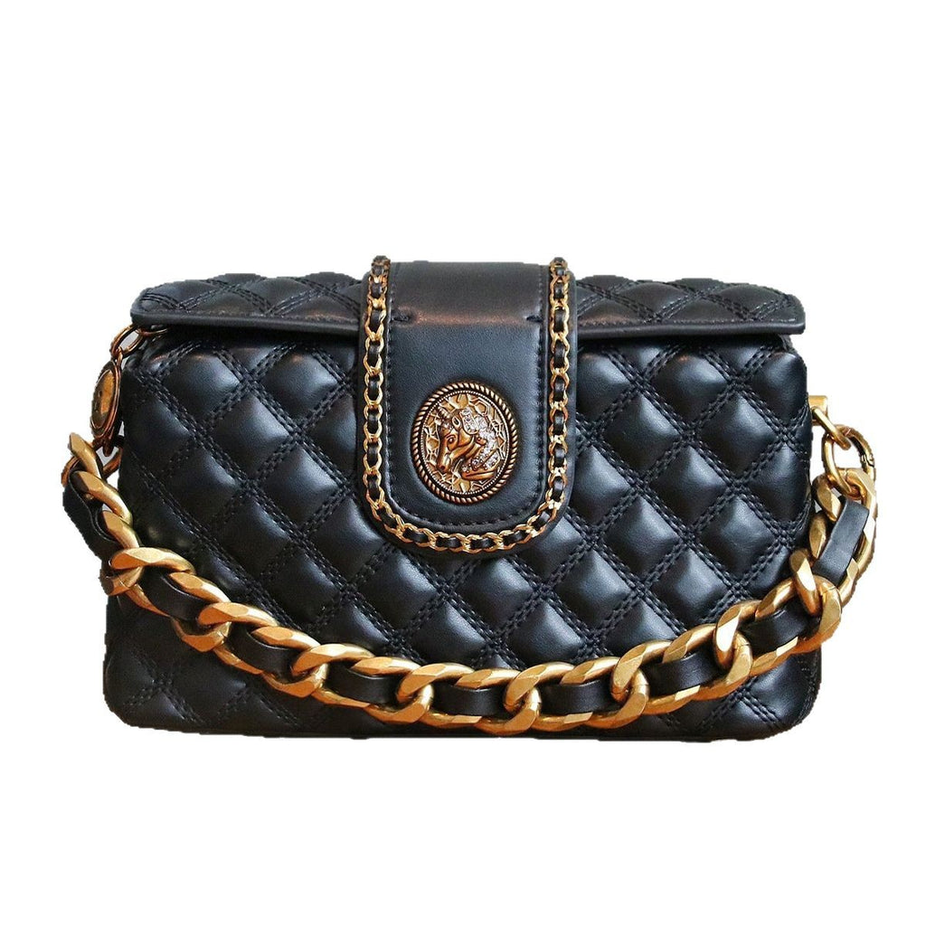 Diamond-Quilted Chain Crossbody Bag