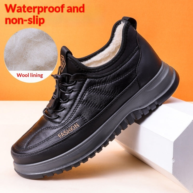 Men's Fleece-Lined Winter Sneakers - Warm Soft Sole Casual Shoes