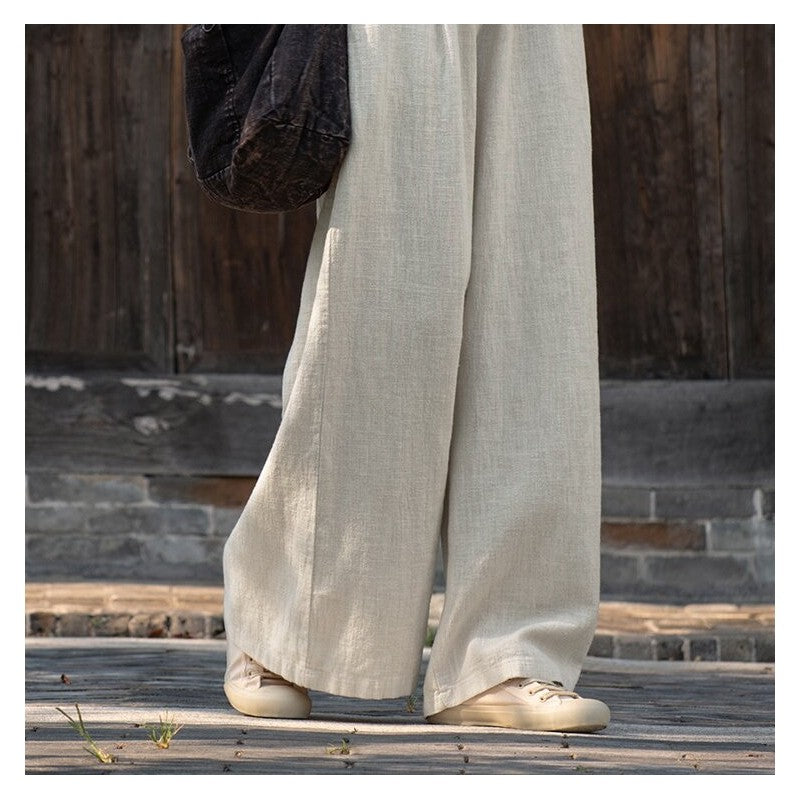 Elegant Tie-Waist Wide-Leg Pants in Solid Color