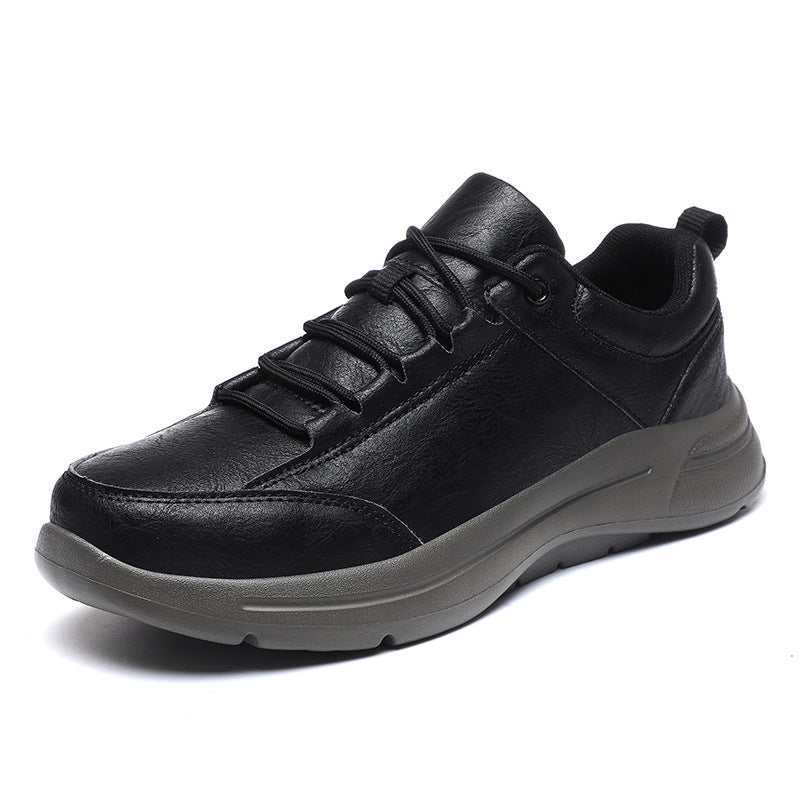 Men's British-Style Microfiber Leather Low-Top Sneakers | Round Toe Casual & Sports Shoes | EU 39–48