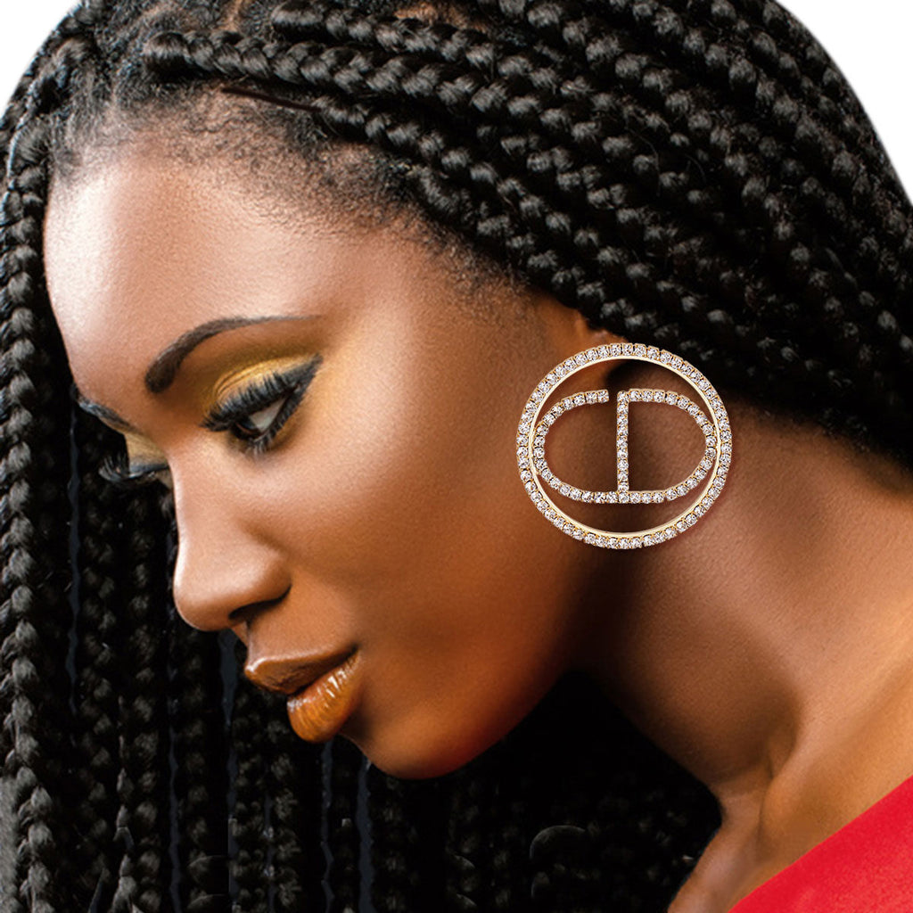 Round Gold Metal Stud Earrings Stylish Casual Jewelry