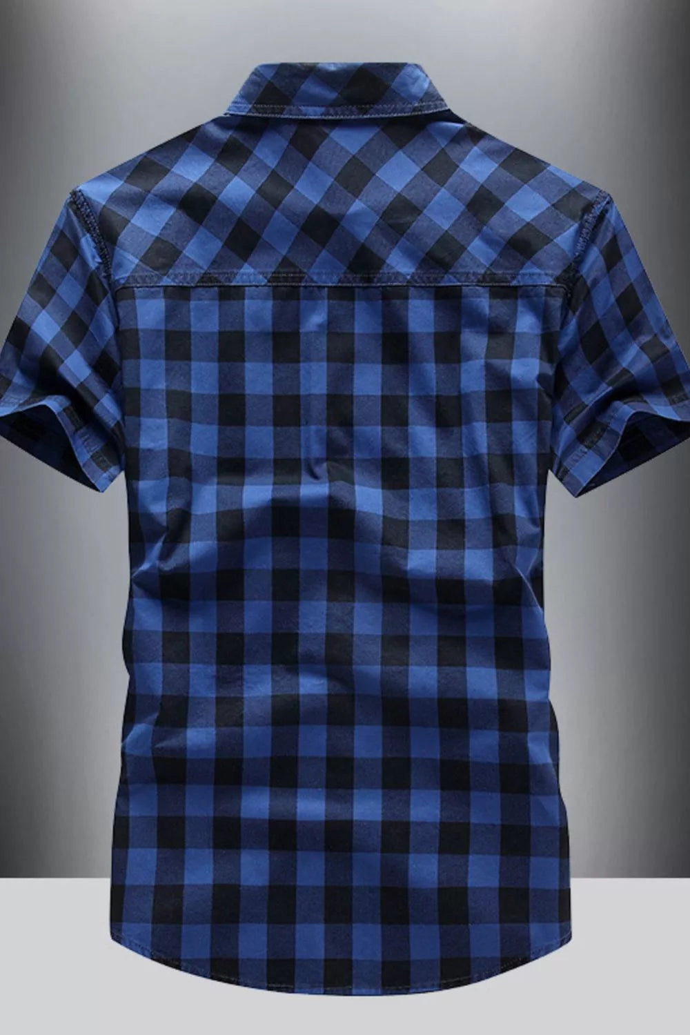 Men's Plus Size Classic Plaid Short Sleeve Shirt