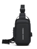 Men's Waterproof Crossbody Chest Bag with USB Charging Port - Anti-Theft Sling Shoulder Bag