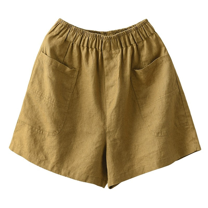 Elastic Waist Loose Shorts in Solid Color Palette
