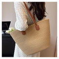 Colorful Oversized Woven Shoulder Tote Bag