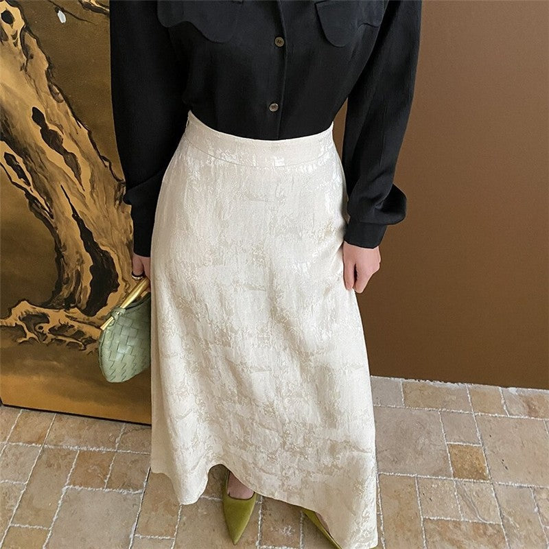 Floral Jacquard Vest and Skirt Ensemble