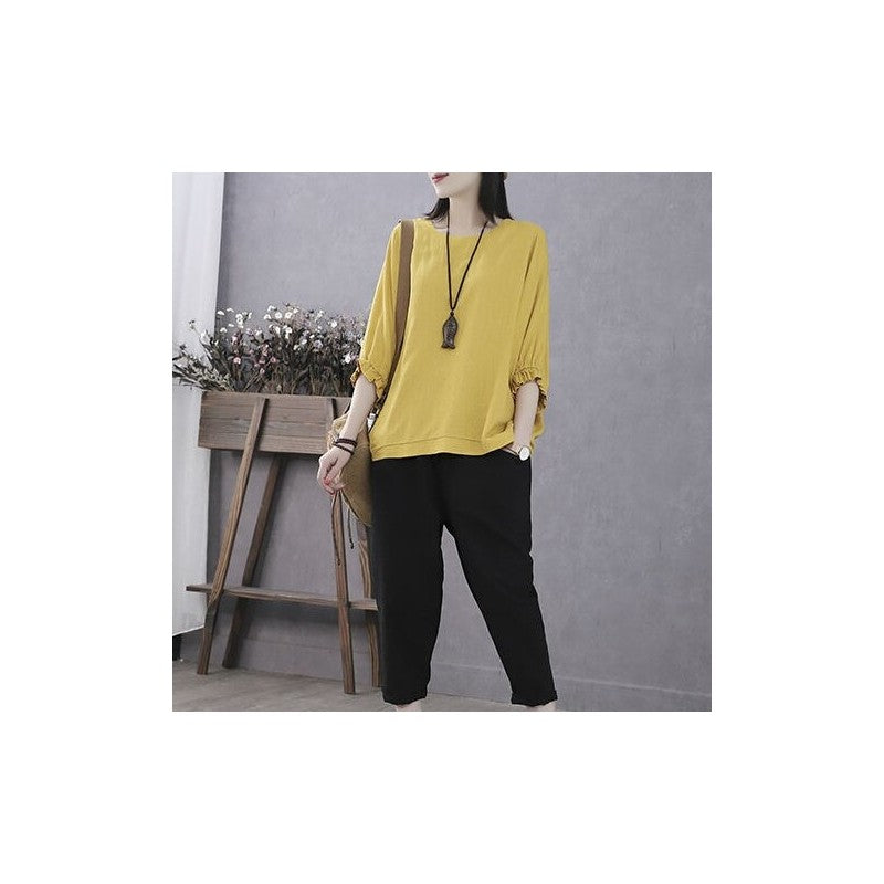 Solid Color Maternity Batwing Sleeve Blouse