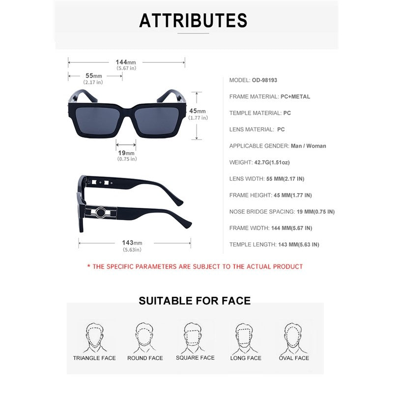 Fashion Full Square Frame UV400 UV Protection Outdoor Sunglasses