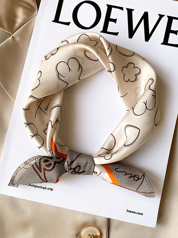 Square Animal Printed Geometric Letter Print Scarf