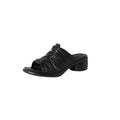 Women's Ruched Slide Sandals | Genuine Lambskin Block Heel Open-Toe Mules