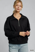 Half Zip Drop Shoulder Sweatshirt