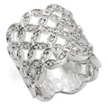 Rhodium Brass Ring with AAA Grade CZ  in Clear Size 7