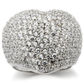Rhodium Brass Ring with AAA Grade CZ in Clear Size 5