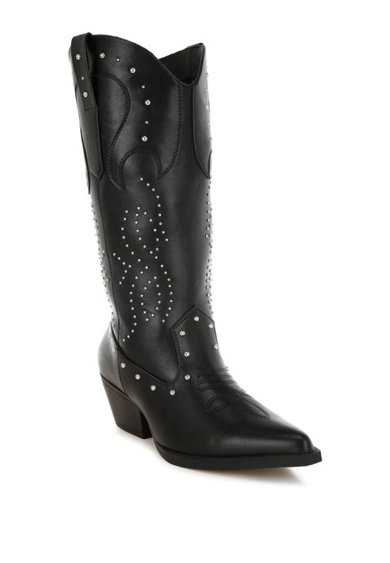 Dockery Studs Embellished Cowboy Boots