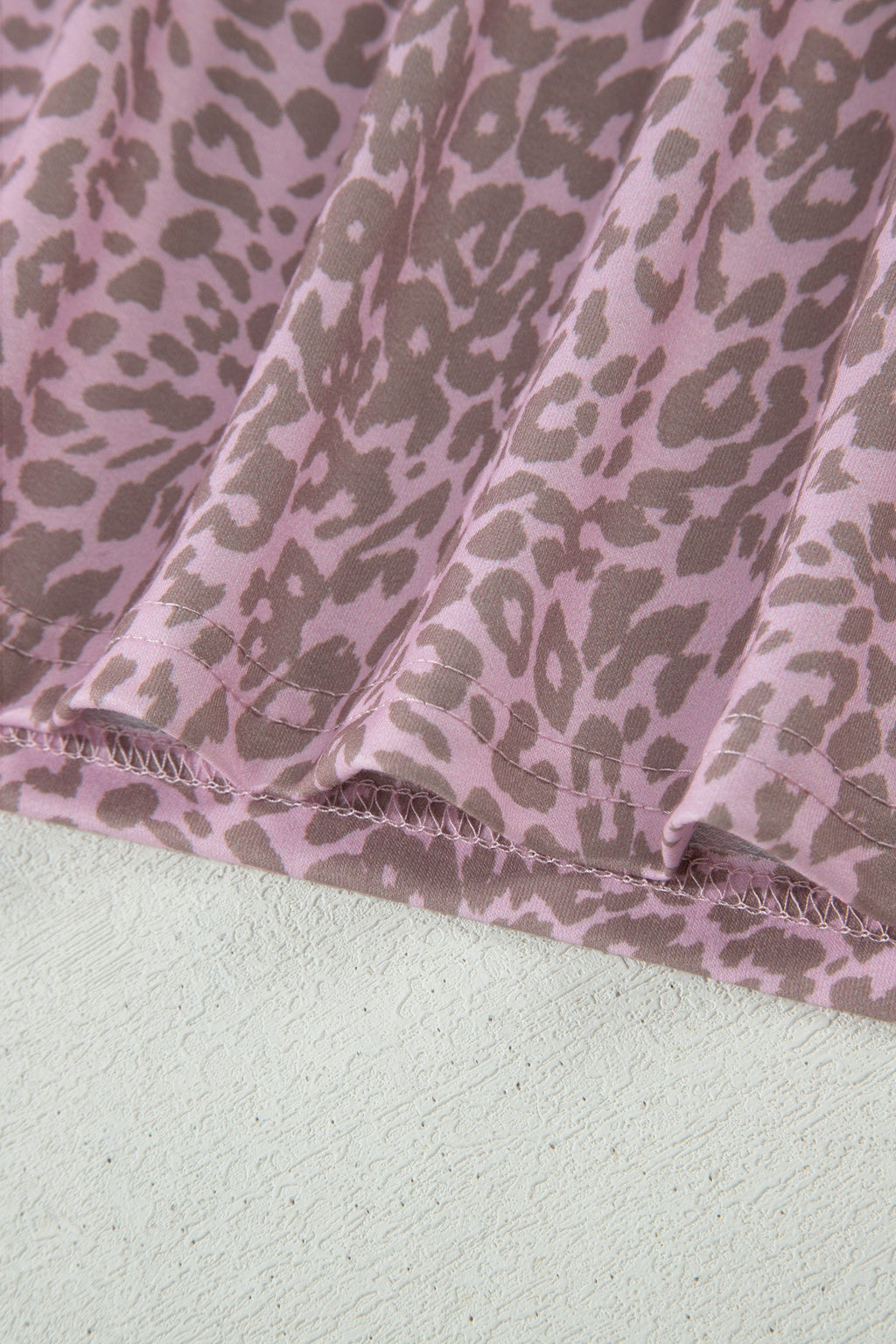 Pink Leopard Retro Studded Star Patch Loose Tee