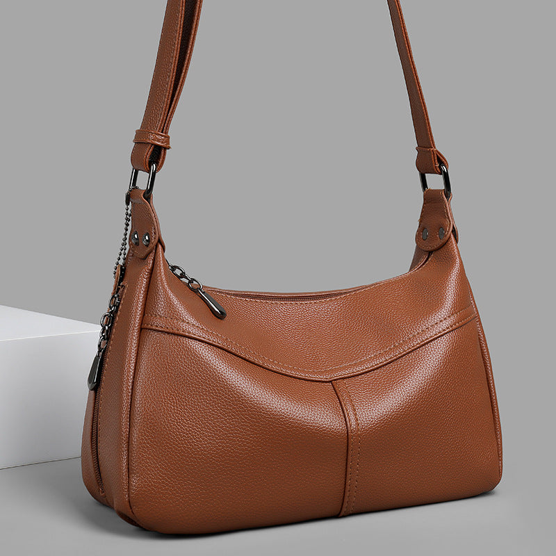 Women's Casual Soft Crossbody Bag - Large Capacity PU Leather Shoulder Bag