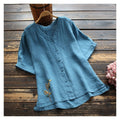 Flowy V-Neck Embroidered Plus Size Cardigan