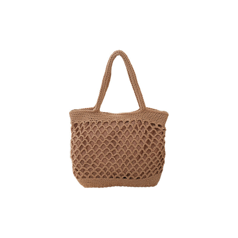 Handwoven Straw Tote Bag | Cotton Rope Beach Bag for Women | Lightweight Summer Tote
