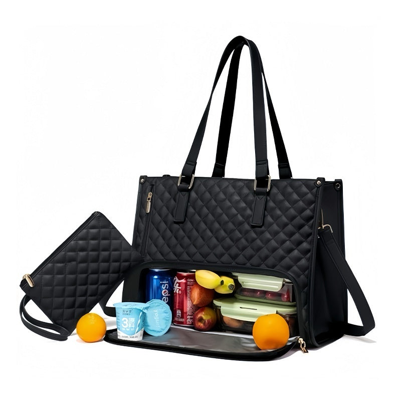 Large Insulated Tote Bag & Crossbody Combo – Women's Lightweight Everyday Carry Bag