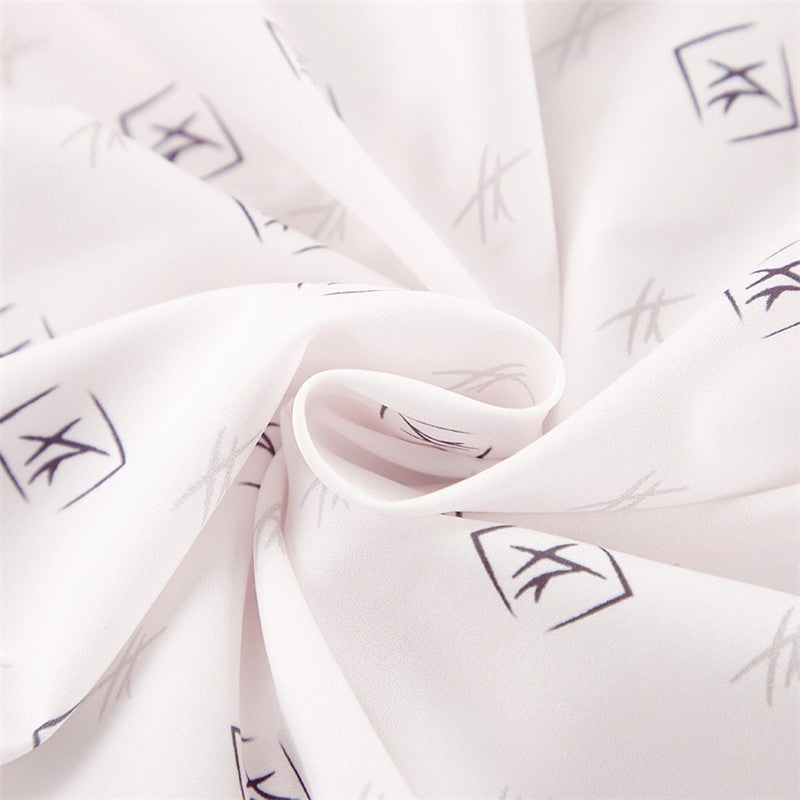 Floral Print White Sateen Pajama Set