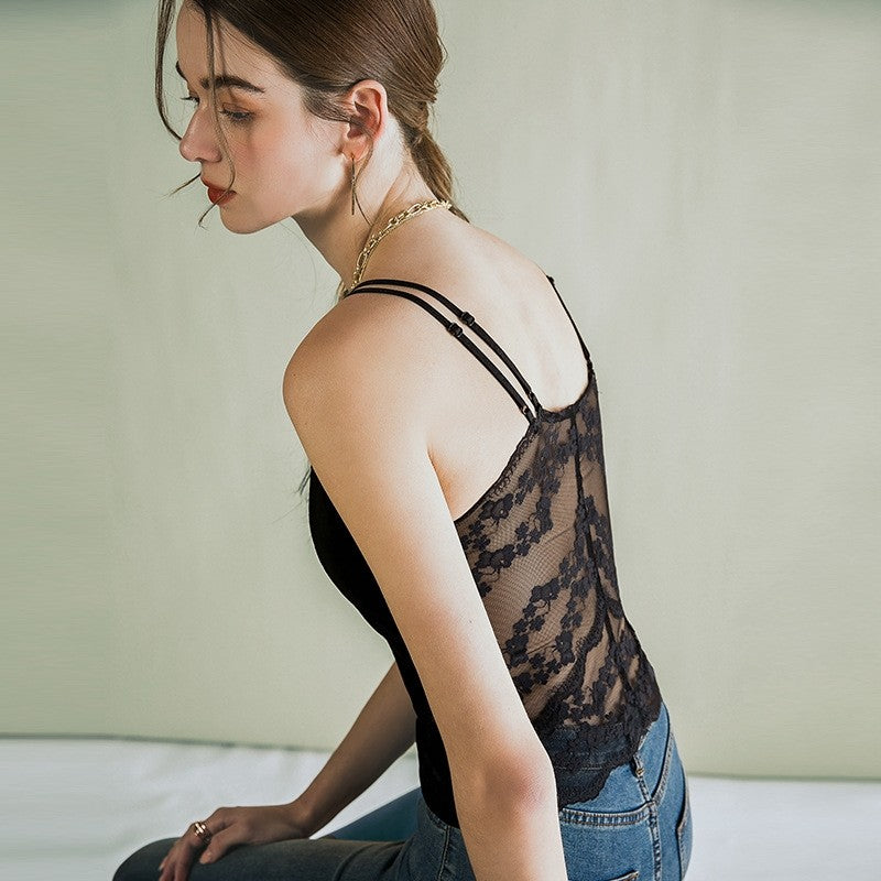 Luxurious Silk Lace Backless Camisole