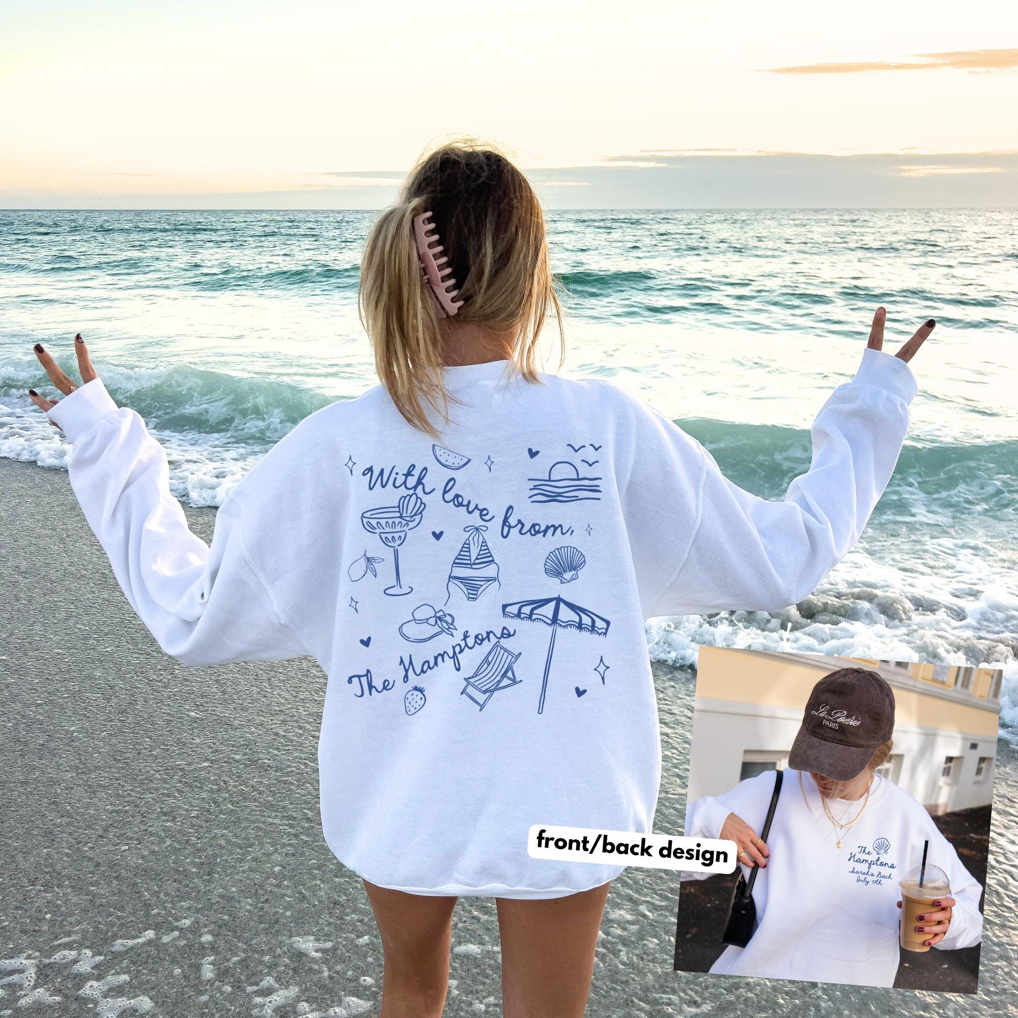 Coastal Doodle Personalized Hamptons Bachelorette Crewnecks