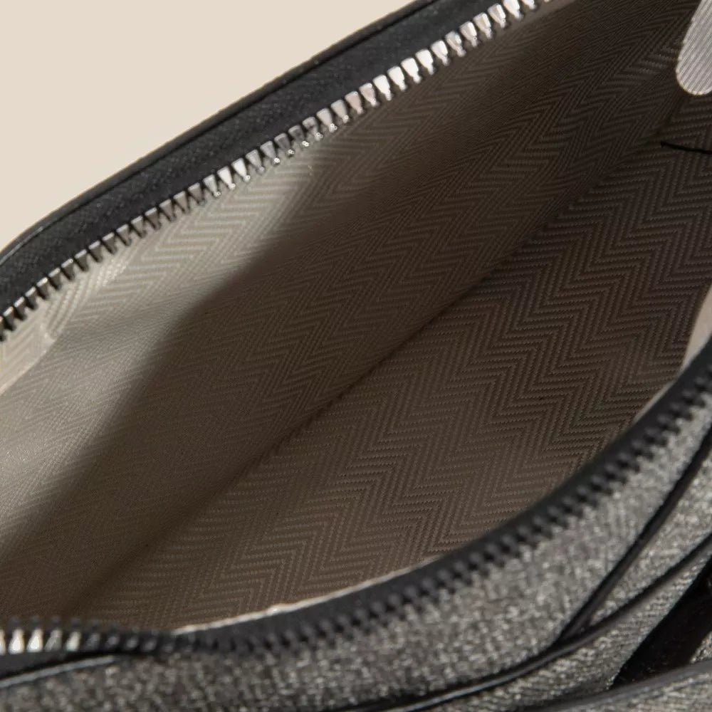 Denim Belt Accent Shoulder Bag
