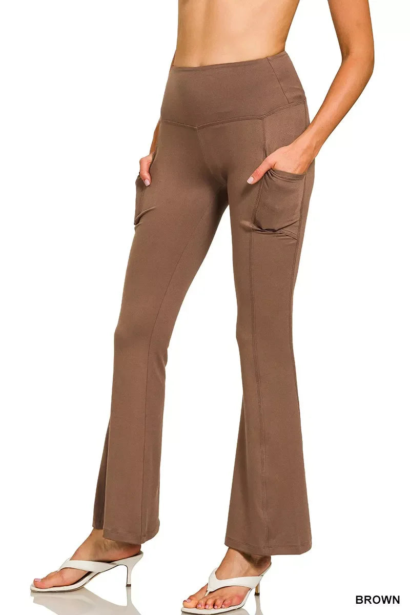 Brushed Dty Microfiber Flare Pants