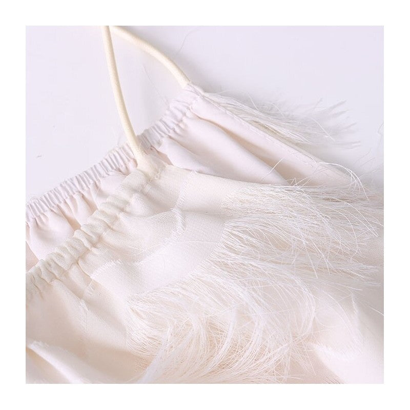 Tassel Feather Strap Dress with Flattering Silhouette